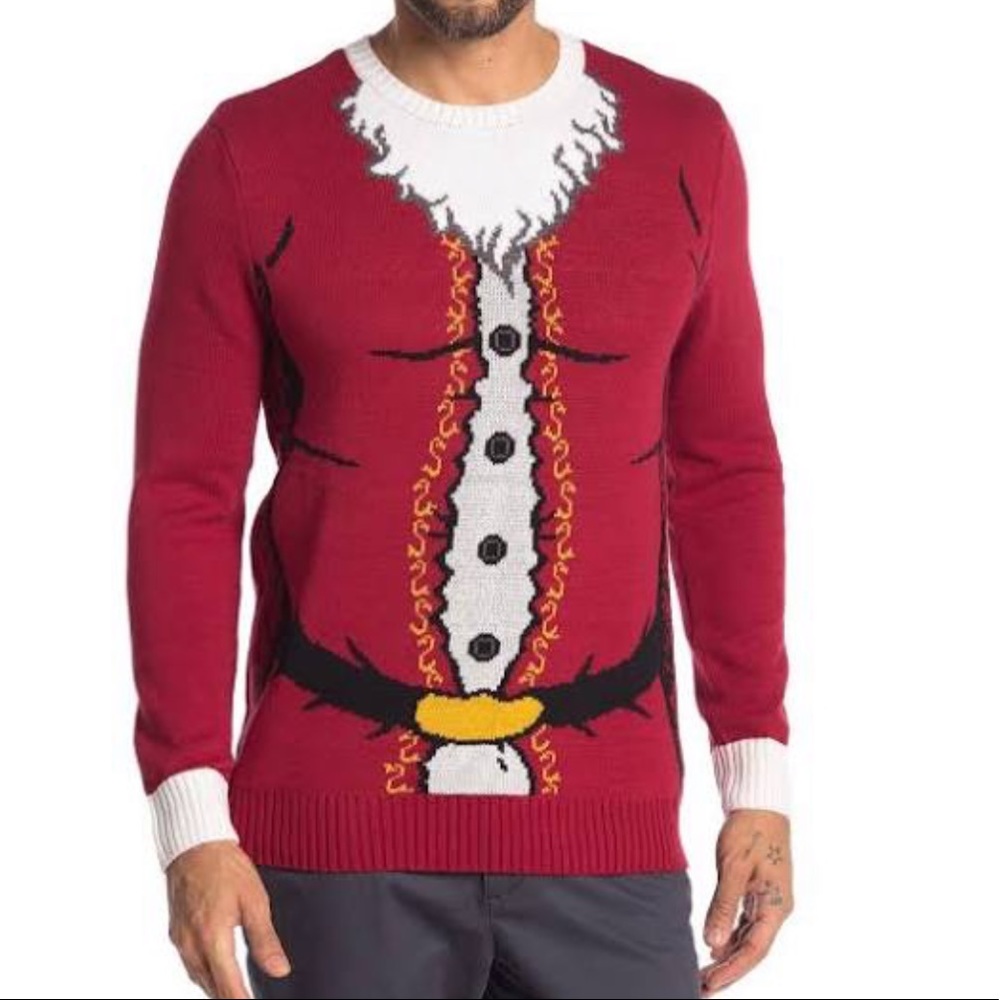 NWT Ugly Christmas Sweater Santa Belly Sweater